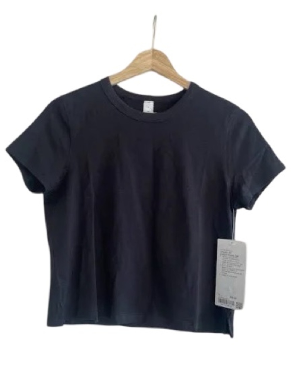 NWT Lululemon Classic Fit Black Cotton Blend Tee T-Shirt Casual Basic